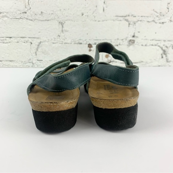 NAOT Kayla Navy Blue Leather Ankle Heel Strap Sandals 41 L10 - Picture 8 of 11